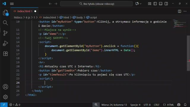 1Pierwsze JavaScripty - Czas