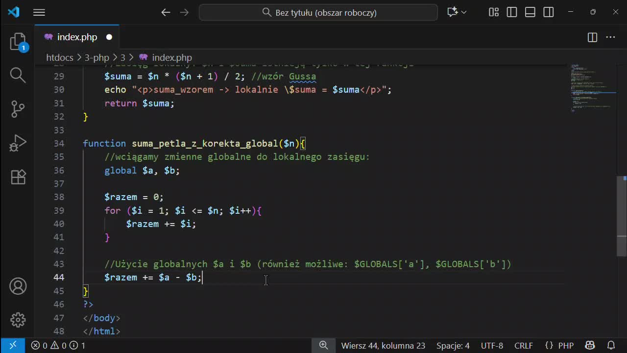 4-102-echo vs print + zasięg zmiennych
