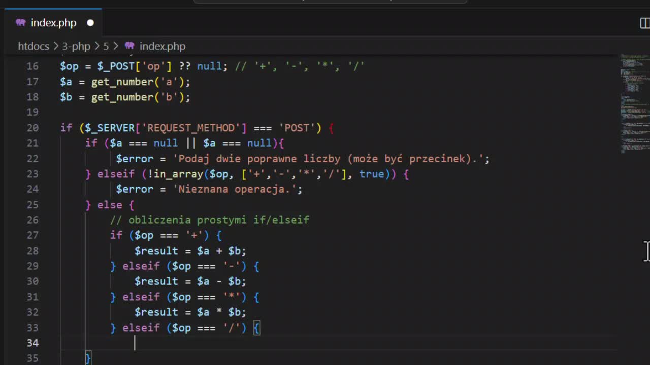 3-105 - Kalkulator w PHP