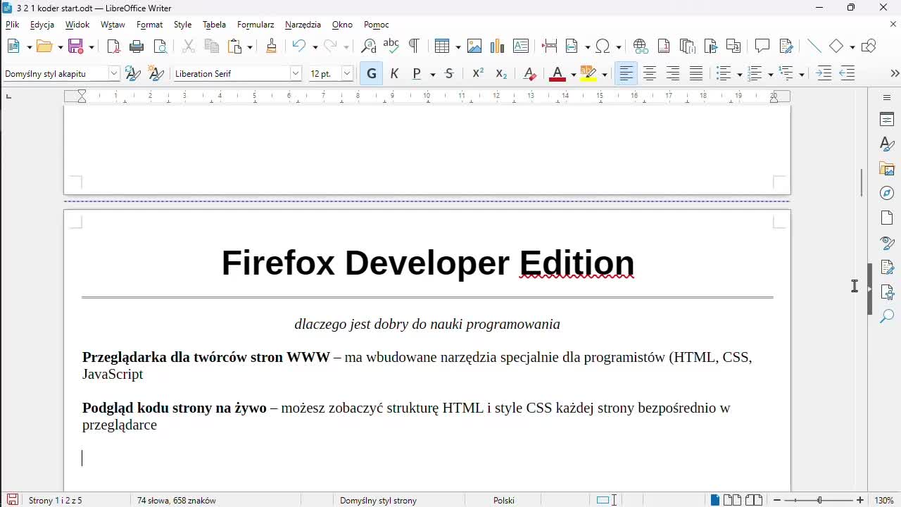 3 2 1 koder start-Firefox Developer Edition