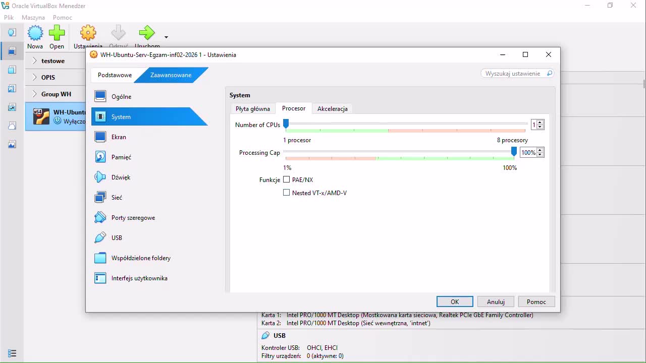 1-Serwer w Virtualbox